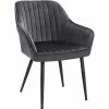 SONGMICS Chaise De Salle à Manger, Fauteuil, Siège Rembourrée, Avec Accoudoirs, Largeur D’assise 49 Cm, Pieds En Métal, Revêtement En Velours, Charge 110 Kg, Pour Salon, Chambre, Gris LDC087G01 - Gris 2 SONGMICS Chaise De Salle à Manger, Fauteuil, Siège Rembourrée, Avec Accoudoirs, Largeur D’assise 49 Cm, Pieds En Métal, Revêtement En Velours, Charge 110 Kg, Pour Salon, Chambre, Gris LDC087G01 - Gris -SONGMICS Soldes 26850462 1