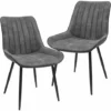 SONGMICS Chaise De Salle à Manger, Lot De 2, Fauteuil, Siège Rembourrée, Avec Dossier, Tissu Imitation Daim, Pieds En Métal, Charge 110 Kg, Pour Salle à Manger, Salon, Chambre, Gris LDC090G01 - Gris -SONGMICS Soldes 26850481 1