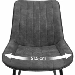 SONGMICS Chaise De Salle à Manger, Lot De 2, Fauteuil, Siège Rembourrée, Avec Dossier, Tissu Imitation Daim, Pieds En Métal, Charge 110 Kg, Pour Salle à Manger, Salon, Chambre, Gris LDC090G01 - Gris 10 SONGMICS Chaise De Salle à Manger, Lot De 2, Fauteuil, Siège Rembourrée, Avec Dossier, Tissu Imitation Daim, Pieds En Métal, Charge 110 Kg, Pour Salle à Manger, Salon, Chambre, Gris LDC090G01 - Gris -SONGMICS Soldes 26850481 4