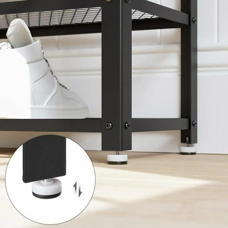 VASAGLE Banc à Chaussures, Étagère De Rangement à 2 Niveaux, Organisateur, à Chaussures, 100 X 30 X 45 Cm, Pour Entrée, Salon, Cadre En Acier, Style Industriel, Marron Rustique Et Noir Par SONGMICS LBS078B01 - Marron Rustique Et Noir 6 VASAGLE Banc à Chaussures, Étagère De Rangement à 2 Niveaux, Organisateur, à Chaussures, 100 X 30 X 45 Cm, Pour Entrée, Salon, Cadre En Acier, Style Industriel, Marron Rustique Et Noir Par SONGMICS LBS078B01 - Marron Rustique Et Noir – Image 4