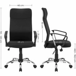 SONGMICS Fauteuil De Bureau, Chaise Ergonomique, Siège Rembourré Pivotant, En Tissu, Hauteur Réglable, Mécanisme Basculent, Charge 120 Kg, Noir OBN034B01 -SONGMICS Soldes 27595101 5