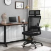 SONGMICS Fauteuil De Bureau En Toile, Chaise Ergonomique, Siège Pivotant, Avec Cintre Pour Manteau, Dossier Inclinable Jusqu'à 110°, Hauteur Réglable, Noir OBN057B02 - Noir -SONGMICS Soldes 27595109 1