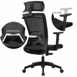 SONGMICS Fauteuil De Bureau En Toile, Chaise Ergonomique, Siège Pivotant, Avec Cintre Pour Manteau, Dossier Inclinable Jusqu'à 110°, Hauteur Réglable, Noir OBN057B02 - Noir 10 SONGMICS Fauteuil De Bureau En Toile, Chaise Ergonomique, Siège Pivotant, Avec Cintre Pour Manteau, Dossier Inclinable Jusqu'à 110°, Hauteur Réglable, Noir OBN057B02 - Noir -SONGMICS Soldes 27595109 4