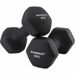 SONGMICS Lot De 2 Haltères De Exercices De Musculation, Sport à Domicile, SYL60BK