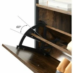 VASAGLE Meuble à Chaussures à 3 Abattants, Meuble D’entrée, Étagère, Organisateur, Avec Case Ouvert, Séparateurs Internes, Pour 15-18 Paires, 60 X 30 X 130 Cm, Marron Rustique Et Noir Par SONGMICS LBS101B01 -SONGMICS Soldes 28712308 4