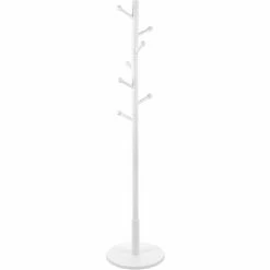 SONGMICS VASAGLE Portemanteau, Portant à Vêtements Avec 7 Crochets Arrondis, Support Sur Pieds En Forme D’Arbre, Pour Manteaux, Chapeaux, Sacs, Pour Entrée, Salon, Blanc RCR07WT - Blanc