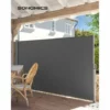 SONGMICS 2 X 3,5 M (H X L), Store Latéral, Brise-vue Rétractable, Paravent, Pare-soleil, Pour Balcon, Patio, Terrasse Et Jardin, Avec Fixation Au Sol, Protection De La Vie Privée, Gris GSA205G01 - Gris -SONGMICS Soldes 29716072 1