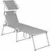 SONGMICS Chaise Longue, Bain De Soleil, Transat De Relaxation, Chaise De Jardin Pliable, Grand Modèle, 65 X 200 X 48 Cm, Charge 150 Kg, Avec Dossier Et Parasol Inclinables, Pliable, Pour Jardin, Balcon, Gris Chiné GCB26TG - Gris Chiné -SONGMICS Soldes 29716078 1