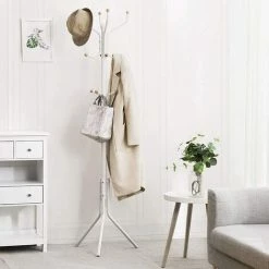 SONGMICS Hauteur De 182 Cm Porte-Manteau Sur Pied Perroquet De 3 Tubes En Fer Blanc RCR19W -SONGMICS Soldes 29756187 3