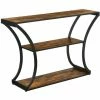 VASAGLE Table Console, Table D'entrée, Pieds Courbés, Dessus De Table Allongé, Pour Salon, Couloir, Chambre, Style Industriel, Marron Rustique Et Noir Par SONGMICS LNT089B01 - Marron Rustique Et Noir -SONGMICS Soldes 30047958 1