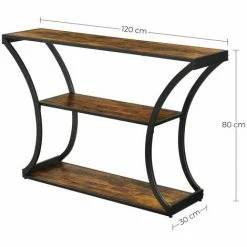 VASAGLE Table Console, Table D'entrée, Pieds Courbés, Dessus De Table Allongé, Pour Salon, Couloir, Chambre, Style Industriel, Marron Rustique Et Noir Par SONGMICS LNT089B01 - Marron Rustique Et Noir -SONGMICS Soldes 30047958 5
