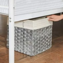 VASAGLE Lit Double, Cadre De Lit En Métal, Pour Matelas De 140 X 190 Cm, Pour Adultes, Adolescents, Pas Besoin De Sommier, Assemblage Simple, Pour Petits Espaces, Blanc Par SONGMICS RMB063W01 10 VASAGLE Lit Double, Cadre De Lit En Métal, Pour Matelas De 140 X 190 Cm, Pour Adultes, Adolescents, Pas Besoin De Sommier, Assemblage Simple, Pour Petits Espaces, Blanc Par SONGMICS RMB063W01 -SONGMICS Soldes 30047961 4