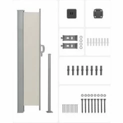 SONGMICS 200 X 300 Cm (H X L), Store Latéral Pour Balcon Et Terrasse, Pare-Soleil, Brise-Vue Protection Vie Privée, Beige GSA200K02 - Beige -SONGMICS Soldes 30047962 4