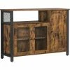 VASAGLE Meuble De Rangement, Buffet, Avec Placard 3 Portes, Pour Salle à Manger, Salon, Cuisine, 110 X 33 X 75 Cm, Style Industriel, Marron Rustique Et Noir Par SONGMICS LSC096B01 - Marron Rustique Et Noir -SONGMICS Soldes 30127497 1