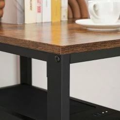 VASAGLE Bureau Avec Rangement, Table D’Ordinateur, Avec 2 Étagères Réversibles, Poste De Travail, Pour Télétravail, Salon, Cadre En Acier, Style Industriel, Marron Rustique Et Noir Par Songmics LWD55X - Marron Rustique Et Noir -SONGMICS Soldes 30414885 3