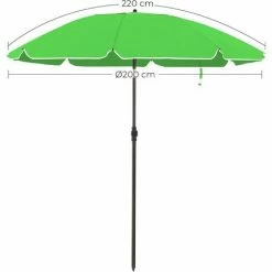 SONGMICS Parasol De Jardin Ø 2 M, Ombrelle, Protection UPF 50+, Inclinable, Portable, Résistant Au Vent, Baleines En Fibre De Verre, Avec Sac, Vert GPU65GNV1 - Vert -SONGMICS Soldes 30650718 5