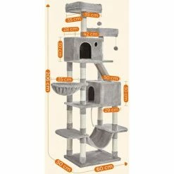FEANDREA Grand Arbre à Chat, Tour De Jeu 206 Cm, Gris Clair Par SONGMICS PCT190W01 -SONGMICS Soldes 30793776 5