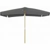 SONGMICS Parasol 3 X 2 M, Ombrelle Rectangulaire, Protection Solaire, Anti-UV UPF50+, Mât Et Baleines En Bois, Inclinable, Sans Socle, Pour Terrasse, Balcon, Jardin, Gris GPU300G01 -SONGMICS Soldes 31027278 1