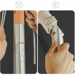 SONGMICS Parasol 3 X 2 M, Ombrelle Rectangulaire, Protection Solaire, Anti-UV UPF50+, Mât Et Baleines En Bois, Inclinable, Sans Socle, Pour Terrasse, Balcon, Jardin, Gris GPU300G01 -SONGMICS Soldes 31027278 4