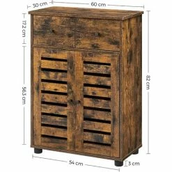 VASAGLE Meuble De Rangement Avec Tiroir, Armoire Salle De Bain, Placard, Buffet, Avec 2 Portes Persiennes, Planche Réglable, Pour Salle De Bain, Chambre, Salon, Marron Rustique Par SONGMICS BBK141X01 - Marron Rustique 11 VASAGLE Meuble De Rangement Avec Tiroir, Armoire Salle De Bain, Placard, Buffet, Avec 2 Portes Persiennes, Planche Réglable, Pour Salle De Bain, Chambre, Salon, Marron Rustique Par SONGMICS BBK141X01 - Marron Rustique -SONGMICS Soldes 31645362 5