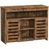 VASAGLE Meuble De Rangement, Buffet, Meuble De Cuisine, Avec Placard Et étagères, Portes à Persiennes, Pour Salle à Manger, Salon, Chambre, Marron Rustique Par SONGMICS LBF003X01 - Marron Rustique -SONGMICS Soldes 31870107 1