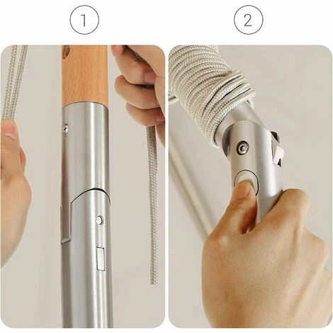 SONGMICS Parasol 2 X 1,25 M, Ombrelle Rectangulaire, Protection Solaire, Anti-UV UPF50+, Mât Et Baleines En Bois, Inclinable, Sans Socle, Pour Terrasse, Balcon, Jardin, Beige GPU26BE - Beige 6 SONGMICS Parasol 2 X 1,25 M, Ombrelle Rectangulaire, Protection Solaire, Anti-UV UPF50+, Mât Et Baleines En Bois, Inclinable, Sans Socle, Pour Terrasse, Balcon, Jardin, Beige GPU26BE - Beige – Image 4