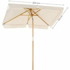 SONGMICS Parasol 2 X 1,25 M, Ombrelle Rectangulaire, Protection Solaire, Anti-UV UPF50+, Mât Et Baleines En Bois, Inclinable, Sans Socle, Pour Terrasse, Balcon, Jardin, Beige GPU26BE - Beige 11 SONGMICS Parasol 2 X 1,25 M, Ombrelle Rectangulaire, Protection Solaire, Anti-UV UPF50+, Mât Et Baleines En Bois, Inclinable, Sans Socle, Pour Terrasse, Balcon, Jardin, Beige GPU26BE - Beige -SONGMICS Soldes 32221602 5