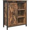 VASAGLE Meuble De Rangement, Buffet, Armoire, Placard, étagères Réglables, Porte Coulissante, Cadre En Acier, Pour L'entrée, Salon, Bureau, Cuisine, Style Industriel, Marron Rustique Et Noir Par SONGMICS LSC88BX - Marron Rustique Et Noir -SONGMICS Soldes 33016400 1