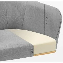SONGMICS Fauteuil De Bureau, Chaise Pivotante Confortable, Siège Ergonomique, Réglable En Hauteur, Charge 120 Kg, Cadre En Acier, Tissu Imitation Lin, Pour Bureau, Gris Clair OBG019G02 -SONGMICS Soldes 33635465 4