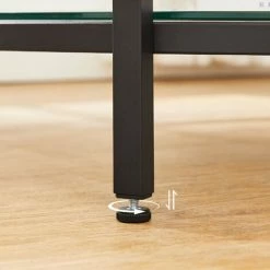 VASAGLE Table Basse, Table De Salon, Table Canapé Apéro, Façon Marbre, Support En Verre Trempé, Facile à Assembler, Pour Salon, Style Moderne, Blanc Marbré Et Noir LCT071B13 Par SONGMICS - Blanc Marbré Et Noir -SONGMICS Soldes 35654906 4