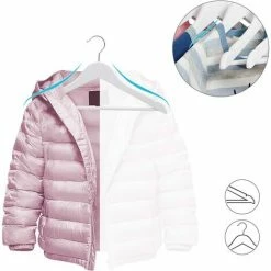 SONGMICS Cintres Pour Enfant En Bois, Lot De 20, Avec Encoches Et Barre, Antiglisse, Avec Encoches Pivotantes à 360°, Longueur 35 Cm, Blanc CRW06W-20 - Blanc -SONGMICS Soldes 39453941 4