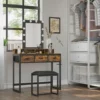 VASAGLE Coiffeuse Avec Tabouret, Table De Maquillage, Avec 10 Ampoules LED Intensité Réglable, Miroir, Pour Chambre, Dressing, Style Industriel, Marron Rustique Et Noir Par SONGMICS RVT014B01 - Marron Rustique Et Noir 1 VASAGLE Coiffeuse Avec Tabouret, Table De Maquillage, Avec 10 Ampoules LED Intensité Réglable, Miroir, Pour Chambre, Dressing, Style Industriel, Marron Rustique Et Noir Par SONGMICS RVT014B01 - Marron Rustique Et Noir -SONGMICS Soldes 41463950 1