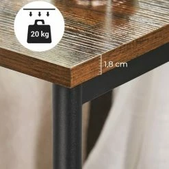 SONGMICS VASAGLE Petite Table D'appoint, Table De Chevet, Table De Nuit Avec 2 étagères De Rangement, Tour Avec Cadre En Acier, Pour Salon, Chambre, Style Industriel, Marron Rustique Et Noir LET273B01 - Marron Rustique Et Noir -SONGMICS Soldes 43178689 4