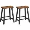 SONGMICS VASAGLE Tabourets De Cuisine Avec Siège Incurvé, Lot De 2, Chaises De Bar, Sièges De 60 Cm De Haut, Pour Cuisine, Salle à Manger, Bureau, Style Industriel, Marron Rustique Et Noir LBC074B01 - Marron Rustique Et Noir -SONGMICS Soldes 43248852 1