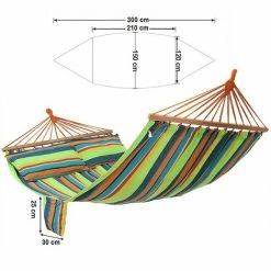 SONGMICS Hamac 210 X 150cm Chaise Avec 2 Oreillers Charge Maxi 300kg GDC22Q - Strieux Vert-orange -SONGMICS Soldes 4327295 5