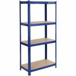 SONGMICS Strong Etagère De Rangement 160 X 80 X 40cm Charge Lourde Acier Resistant Clipsable Avec MDF 4 Tablettes, Capacité De 520kg, GLR44Q