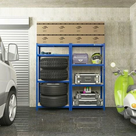 SONGMICS Strong Etagère De Rangement 160 X 80 X 40cm Charge Lourde Acier Resistant Clipsable Avec MDF 4 Tablettes, Capacité De 520kg, GLR44Q 3 SONGMICS Strong Etagère De Rangement 160 X 80 X 40cm Charge Lourde Acier Resistant Clipsable Avec MDF 4 Tablettes, Capacité De 520kg, GLR44Q – Image 2