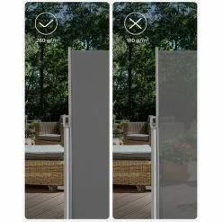 SONGMICS Alu Store Latéral 300 X 160cm Auvent Rétractable Extérieur Brise Vue Pour Terrasse Certifié Par TÜV SÜD 280 G/m² Polyester Anthracite GSA160G - Anthracite -SONGMICS Soldes 4327359 4
