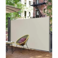 SONGMICS Alu Store Latéral 300 X 200cm Auvent Rétractable Extérieur Brise Vue Pour Terrasse 280 G/m² Polyester GSA200E - Beige -SONGMICS Soldes 4327364 3