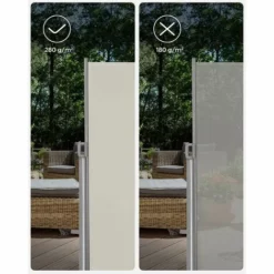 SONGMICS Alu Store Latéral 300 X 200cm Auvent Rétractable Extérieur Brise Vue Pour Terrasse 280 G/m² Polyester GSA200E - Beige -SONGMICS Soldes 4327364 4
