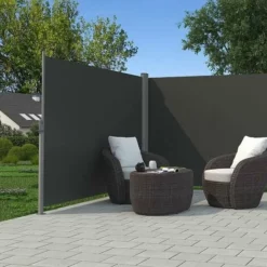 SONGMICS Store Latéral Abri Soleil 180 X 600cm Latéral Rétractable Extérieur Brise Vue Pour Terrasse Certifié Par TÜV SÜD Gris GSA360G - Anthracite -SONGMICS Soldes 4327370 2