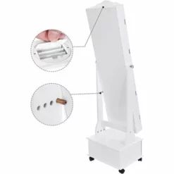 SONGMICS Armoire à Bijoux Mobile, Organisateur De Bijoux, Sur Roulettes, Verrouillable, Avec Lumières LED, 3 Tiroirs, Miroir, Blanc JBC61W - Blanc 10 SONGMICS Armoire à Bijoux Mobile, Organisateur De Bijoux, Sur Roulettes, Verrouillable, Avec Lumières LED, 3 Tiroirs, Miroir, Blanc JBC61W - Blanc -SONGMICS Soldes 4327392 4