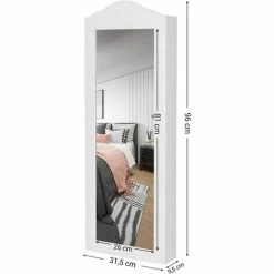 SONGMICS Armoire à Bijoux, Armoire De Rangement Mural, Avec Miroir, Blanc JBC83W - Blanc -SONGMICS Soldes 4327399 5