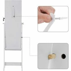 SONGMICS Armoire à Bijoux Armoire De Rangement Sur Pieds Avec Serrure Et LED JBC94W - Blanc -SONGMICS Soldes 4327402 4