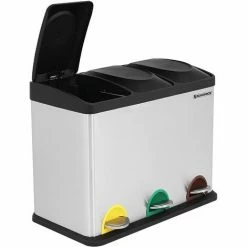 SONGMICS 45L (3x15L) Poubelle De Cuisine Résistante Avec Pédales Et 3 Compartiments Tri Sélectif De Recyclage En Inox LTB45L - Argent 10 SONGMICS 45L (3x15L) Poubelle De Cuisine Résistante Avec Pédales Et 3 Compartiments Tri Sélectif De Recyclage En Inox LTB45L - Argent -SONGMICS Soldes 4327484 4