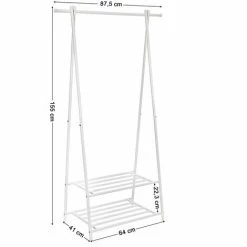 SONGMICS Portant à Vêtements, Penderie à Vêtements, Portemanteau Avec 2 étagères De Rangement Pour Chaussures, Boîte, Cadre Métallique, Gain De Place, Pour Chambre, Entrée, Bureau, Blanc HSR05W -SONGMICS Soldes 4368769 5