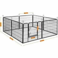 FEANDREA Enclos Pour Chien, Parc Pour Animal De Compagnie, 77x60 Cm, Par SONGMICS, Noir PPK86H - Noir -SONGMICS Soldes 4368899 5