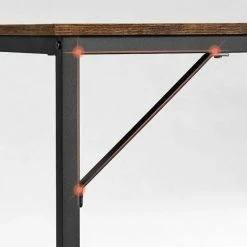 VASAGLE Bureau, Table, Poste De Travail, 80 X 50 X 75 Cm, pour Bureau, Salon, Chambre, Assemblage Simple, Métal, Style Industriel, Marron Rustique Et Noir par SONGMICS LWD038B01 -SONGMICS Soldes 43996003 4