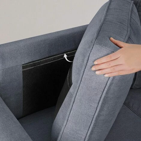 VASAGLE Canapé Salon, Sofa Rembourré Moderne, Surface Douce, Pour Petit Espace, Dortoir, Cadre Et Pieds En Bois Massif, 177cm X 72cm X 86cm, Gris Par SONGMICS LCS101G01 - Gris 5 VASAGLE Canapé Salon, Sofa Rembourré Moderne, Surface Douce, Pour Petit Espace, Dortoir, Cadre Et Pieds En Bois Massif, 177cm X 72cm X 86cm, Gris Par SONGMICS LCS101G01 - Gris – Image 3