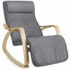 SONGMICS Fauteuil à Bascule, Rocking Chair, Avec Repose-Pied, Réglable En 5 Niveaux, Charge Max 150 Kg, Gris LYY11G -SONGMICS Soldes 4492857 1